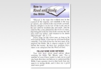 How to read and study the Bible