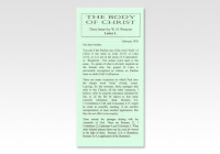 Letter on the Body of Christ #1
