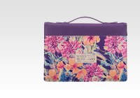 Purple Floral Blessed Is The One Faux Leather Fashion Bible Cover - Jeremiah 17: